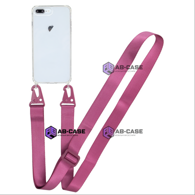 Прозрачный чехол для iPhone 7 Plus | 8 Plus c ремешком Crossbody Rose Red
