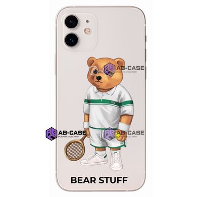 Чехол прозрачный Print Bear Stuff для iPhone 12 mini Мишка теннисист