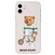Чохол прозорий Print Bear Stuff на iPhone 12 mini Мишка теннисист