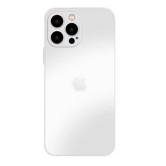 Чехол стеклянный матовый AG Glass Case для iPhone 13 Pro Max с защитой камеры White