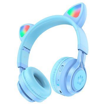Наушники беспроводные HOCO W39 CAT Ear KIDS BT headphoness Blue
