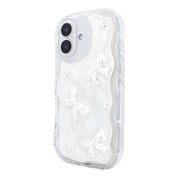 Чехол для iPhone 16 &ndash; Soft Waves (Bows & Pearls)