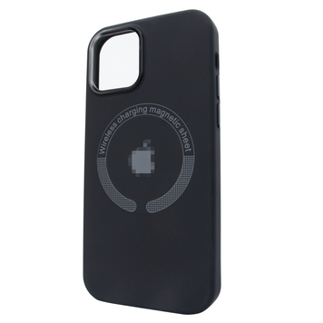 Чохол для iPhone 14 Pro Max Silicone case with MagSafe Metal Camera Black