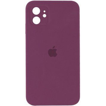 Чехол Silicone Case FULL CAMERA (square side) (для iPhone 11) (Plum)