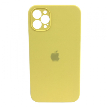 Чехол Silicone Case FULL CAMERA (square side) (для iPhone 12 pro) (Yellow)
