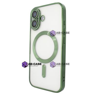 Чехол для iPhone 16 Shining With MagSafe с защитными линзами на камеру - Dark Green