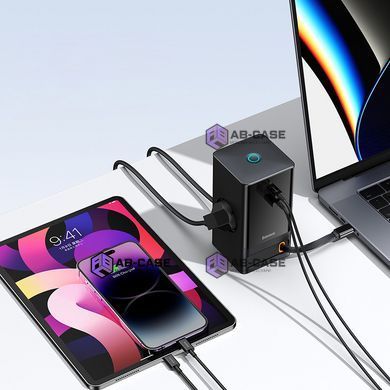 Мережевий фільтр Baseus PowerCombo Digital 65W (2xAC + 1xUSB-C + 1xUSB-A) + высувной кабель Type-C &ndash; Чёрный