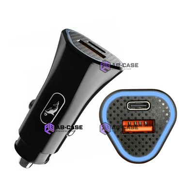 Автомобільний зарядний пристрій 25W USB + USB-C SkyDolphin Auto Adapter QC3.0 PD18W Black