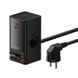 Мережевий фільтр Baseus PowerCombo Digital 65W (2xAC + 1xUSB-C + 1xUSB-A) + высувной кабель Type-C &ndash; Чёрный 3