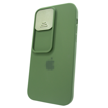 Чохол для iPhone 14 Pro Max Silicone with Logo hide camera Dark Green