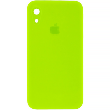 Чехол Silicone Case FULL CAMERA (square side) (для iPhone Xr) (Party Green)