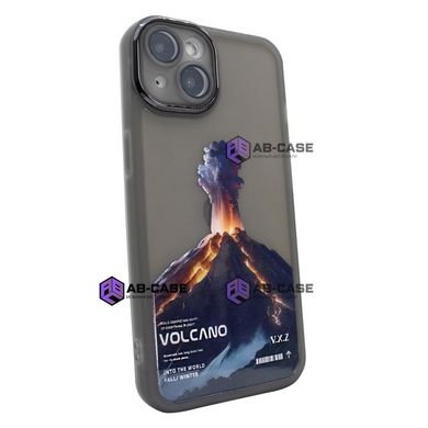 Чехол для iPhone 14 Print Nature Volcano с защитными линзами на камеру Black