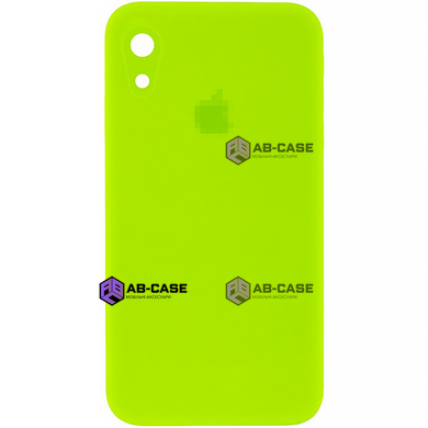 Чехол Silicone Case FULL CAMERA (square side) (для iPhone Xr) (Party Green)
