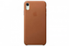 Чохол для iPhone XR Leather Case PU Saddle Brown