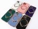 Чехол для iPhone 15 Plus Holder Glitter Shining Сase with MagSafe с подставкой и защитными линзами на камеру Deep Purple 5