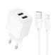 Зарядний пристрій 2,4A (2 USB) Hoco CS51A Surplus з кабелем USB - Lightning (White) 1