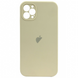Чехол Silicone Case FULL CAMERA (square side) (для iPhone 12 pro Max) (Antique White)