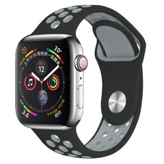 Ремінець силіконовий Nike Sport Band на Apple Watch 38|40|41mm Black-Gray