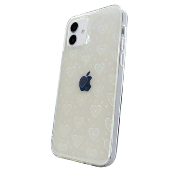 Чехол прозрачный для iPhone 12/12 Pro Hologram Case Heart Clear