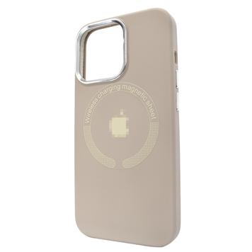 Чехол для iPhone 11 Silicone case with MagSafe Metal Camera Pebble