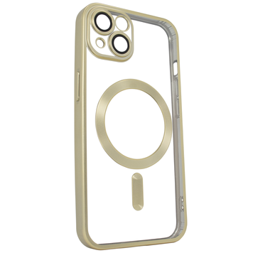 Чохол для iPhone 15 Plus матовий Shining with MagSafe із захисними лінзами на камеру Gold