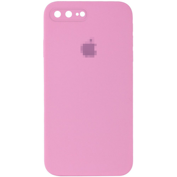Чохол Silicone Case FULL CAMERA (square side) (на iPhone 7/8 PLUS) (Light Pink)