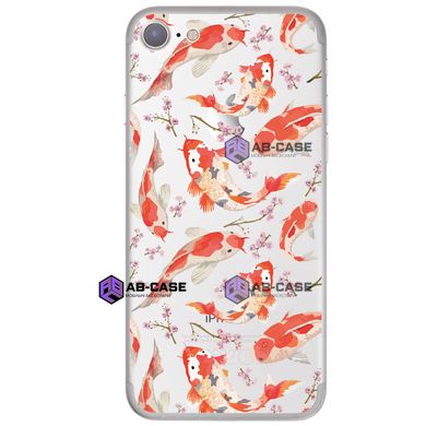 Чехол прозрачный Print Fishies для iPhone SE2 Рыбки