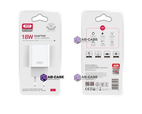 Зарядное устройство 18W (1 USB) XO L103 QC3.0 (White)