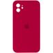Чехол Silicone Case FULL CAMERA (square side) (для iPhone 11) (Rose Red)