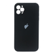 Чехол Silicone Case FULL CAMERA (square side) (для iPhone 12 pro Max) (Black)