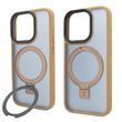 Чехол для iPhone 15 Pro Max: Nofelet MATT Ring Case (MagSafe) с подставкой &mdash; Gold