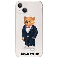 Чехол прозрачный Print Bear Stuff для iPhone 15 Plus Мишка в костюме