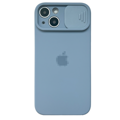 Чехол Silicone with Logo hide camera, для iPhone 13 (Faraway Blue)