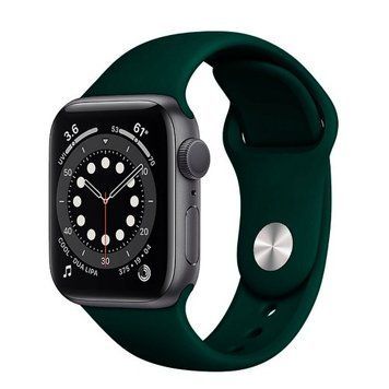 Силіконовий ремінець на Apple Watch (42mm, 44mm, 45mm, 46mm, 49mm №49 Forest Green, S)