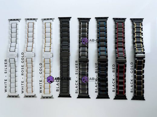 Ремінець керамічний Ceramic Band для Apple Watch 38|40|41mm Black-Silver