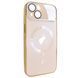 Чохол для iPhone 14 матовий NEW PC Slim with MagSafe case із захистом камери Gold