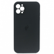 Чехол Silicone Case FULL CAMERA (square side) (для iPhone 12 pro Max) (Charcoal Gray)
