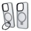Чехол для iPhone 15 Pro Max: Nofelet MATT Ring Case (MagSafe) с подставкой &mdash; Gray