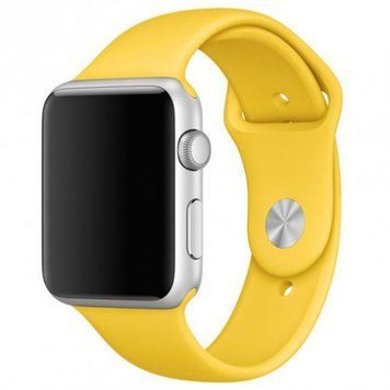 Силиконовый ремешок для Apple Watch (42mm, 44mm, 45mm, 46mm, 49mm №4 Yellow, S)