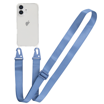 Прозорий чохол для iPhone 16 з ремінцем Clear Crossbody Cobalt Blue