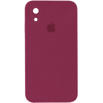 Чехол Silicone Case FULL CAMERA (square side) (для iPhone Xr) (Plum)