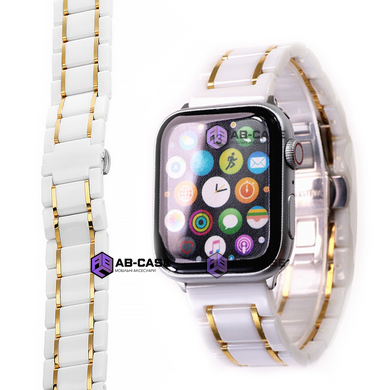 Ремінець керамічний Ceramic Band для Apple Watch 38|40|41mm White-Gold