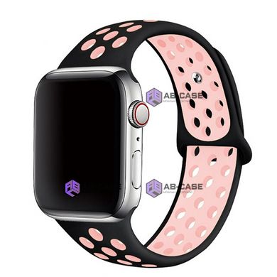 Ремешок силиконовый Nike Sport Band для Apple Watch 38|40|41mm Black-Pink