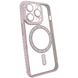 Чехол для iPhone 12 Pro Diamond Shining Case with MagSafe с защитными линзамы на камеру, Rose Gold