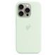 Чехол Silicone Case with MagSafe (iPhone 15 Pro, Soft Mint)