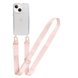Прозрачный чехол для iPhone 15 c ремешком Clear Crossbody Pink Sand