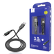 Кабель плетений USB to Lightning LED 3.0A SkyDolphin Cable Black 1