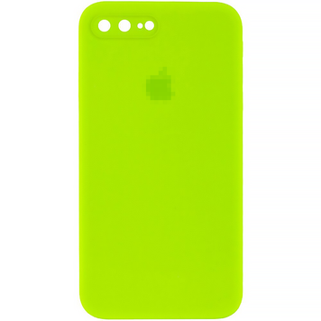 Чохол Silicone Case FULL CAMERA (square side) (на iPhone 7/8 PLUS) (Party Green)