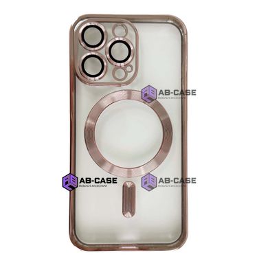 Чехол для iPhone 15 Pro Shining with MagSafe с защитными линзами на камеру Rose Gold