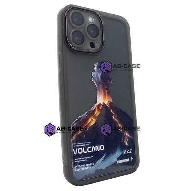 Чехол для iPhone 14 Pro Print Nature Volcano с защитными линзами на камеру Black